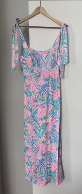 Lilly Pulitzer Maleka Floral Maxi Dress Tropical Punch Size M | eBay