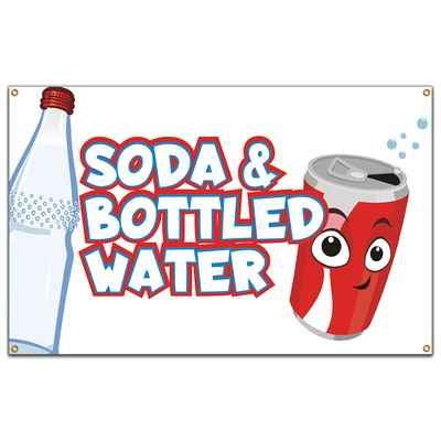 #ad Soda amp; Bottled Water Banner Concession Stand Food Truck Single Sided $109.99