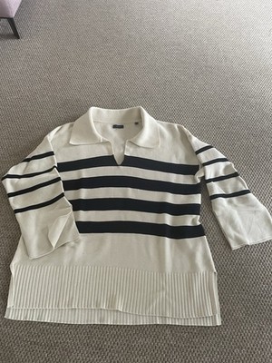 Pullover von Gant Gr . XL Oversize, Creme/marine Gestreift