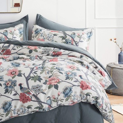 Cottage Bloom Garden Duvet Cover Set French Country Provincial Chic Floral Bi...