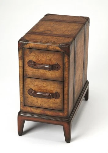 Heritage End Table With Laminated Map Surface - Picture 1 of 5