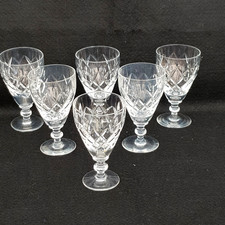 6 x VINTAGE WEBB CORBETT  ROLLESTON PATTERN CLARET GLASSES