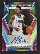 2018 Shai Gilgeous-Alexander Spectra Rising Stars Rookie RC Auto /75 Silver Red
