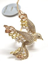 NEW EYECANDY 18K GOLD PLATED BIRD CZ PINK,YELLOW CRYSTALS GLITZ ADJUSTABLE RING