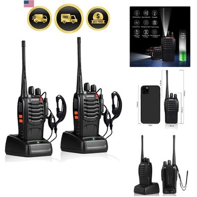 Walkie Talkies Rechargeable Long Range Two-Way Radios with Earpieces 2 Pack