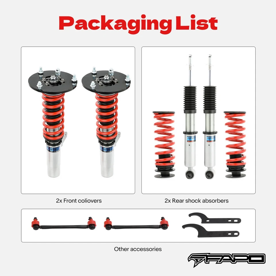 Kit de suspensión FAPO Coilover para BMW 14-16 420i 428i 435i F32/F33/F36 (3 niveles) Foto 2 de 4