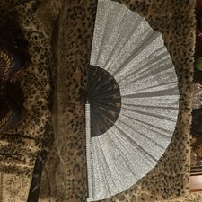 Large Glitter Handheld Hand Fans Boots on The Ground Fan Line Dance Fans