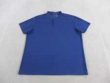 Nike Polo Shirt Mens 2XL XXL Navy Blue Victory Blade Henley Tennis Golf Dri Fit