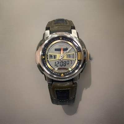 Casio AQF-100 Thermometer Tide Graph Moon Phase Analog Digital Watch 100M