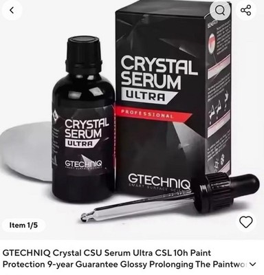 ( 2 BOTTLES) GTECHNIQ 50ml Crystal Serum Ultra Pro New, Sealed,