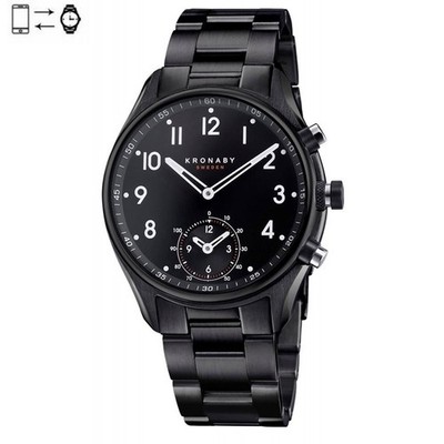 Kronaby Apex connected watch 43mm Black, Stainless steel bracelet S0731/1
