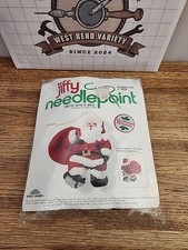 NOS SUNSET JIFFY SANTA WITH A SACK Craft NEEDLEPOINT 3-D ORNAMENT KIT