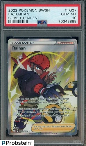 2022 Pokemon Sword & Shield Silver Tempest #TG27 Full Art Raihan PSA 10