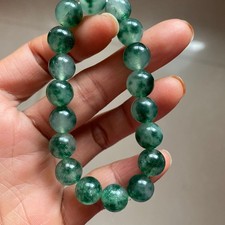 12mm Natural Moss Agate Chalcedony Bead Bracelet Crystal Unisex