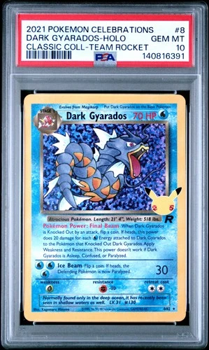 2021 POKEMON CELEBRATIONS CLASSIC COLLECTION #8 DARK GYARADOS-HOLO PSA 10