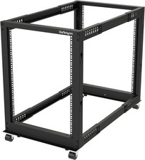 Image of StarTech.com 4-Post 15U Mobile Open Frame Server Rack, 19in Network Rack with