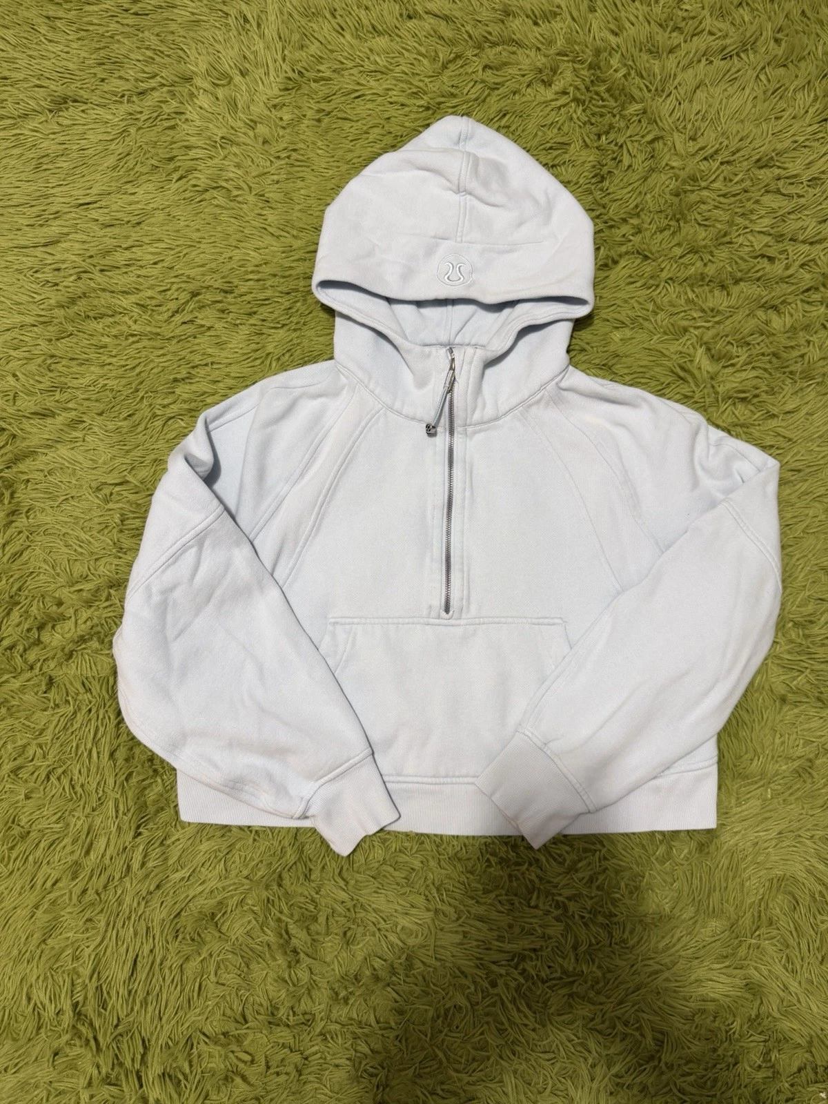Lululemon Scuba 1/2 Zip Cropped Hoodie Size M/L Light Blue!!!!