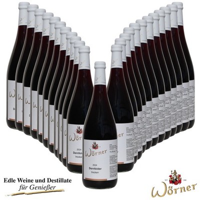 (4,99 /l) Dornfelder trocken 24x1Ltr. WEINGUT WÖRNER Wein aus der Pfalz Rotwein