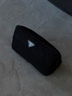 1990s PRADA / Black Triangular Nylon Travel Zip Cosmetic Pouch — photo 1