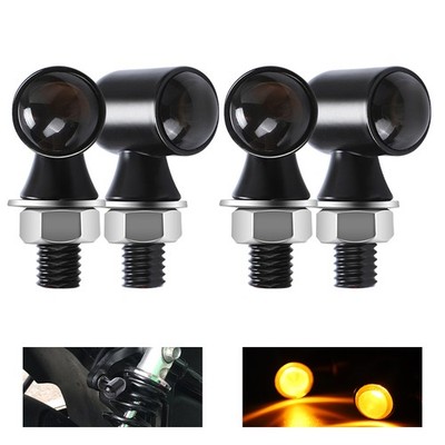 4X Universal LED Motorcycle Turn Signals Marker Indicator Amber Light Mini Lamp