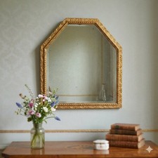 Specchiera Antica Legno Pastiglia Dorati Intagliati Italia XX Secolo Originale