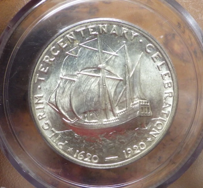 1920 Pilgrim Commemorative Silver Half Dollar 50C MS64 C2 - Image 4 of 4
