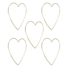 5Pcs Heart Rings 8" Metal for Garland Gold