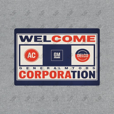 #ad Vintage GM General Motors Delco AC Corporate Logo Metal Sign #469465 $13.50