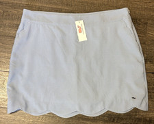 NWT Vineyard Vines Size 16 Seersucker Skort Skirt Cornflower Blue Scallop Hem
