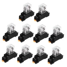 10Pcs DC 12V Electromagnetic Power Relay, 8-Pin 5A Power Coil 2NO-2NC DC12V