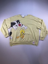 Looney Tunes Sweatshirt Junior XXXL Yellow Double Sided AOP Retro Cartoon