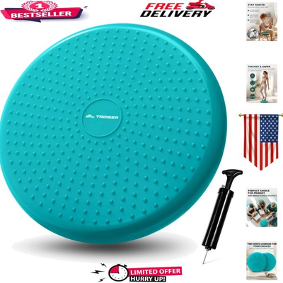 #ad Extra Thick Turquoise Wobble Seat Sensory Balance Cushion with Inflation Pump $47.99