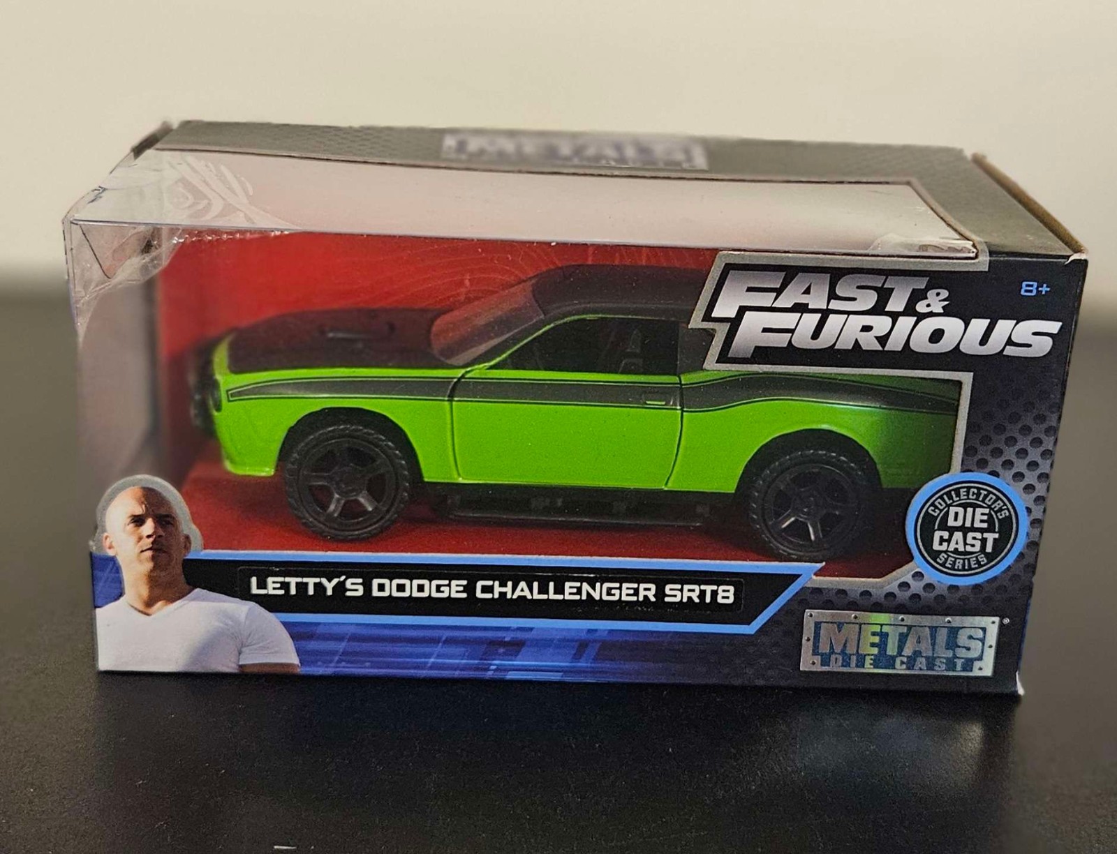 JADA 1/32 2008 DODGE CHALLENGER OFF ROAD GREEN FAST AND FURIOUS 97140 BOX DAMAGE