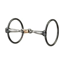 Ring Snaffle Bit with 5" Sweet Iron Dogbone Mouth with Copper Horse Bits