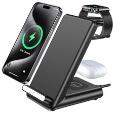 Wireless Charging Station,3 in 1 Charging Stand Made for Apple Watch Black