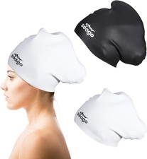 Silicone Swim Cap for Long Hair Women 2 Pack