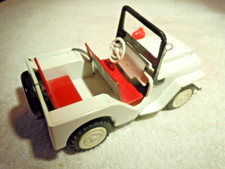 6-1/2 INCH LONG JAPANESE TIN "PATROL NO. 303" JEEP TOY. WELL MADE 