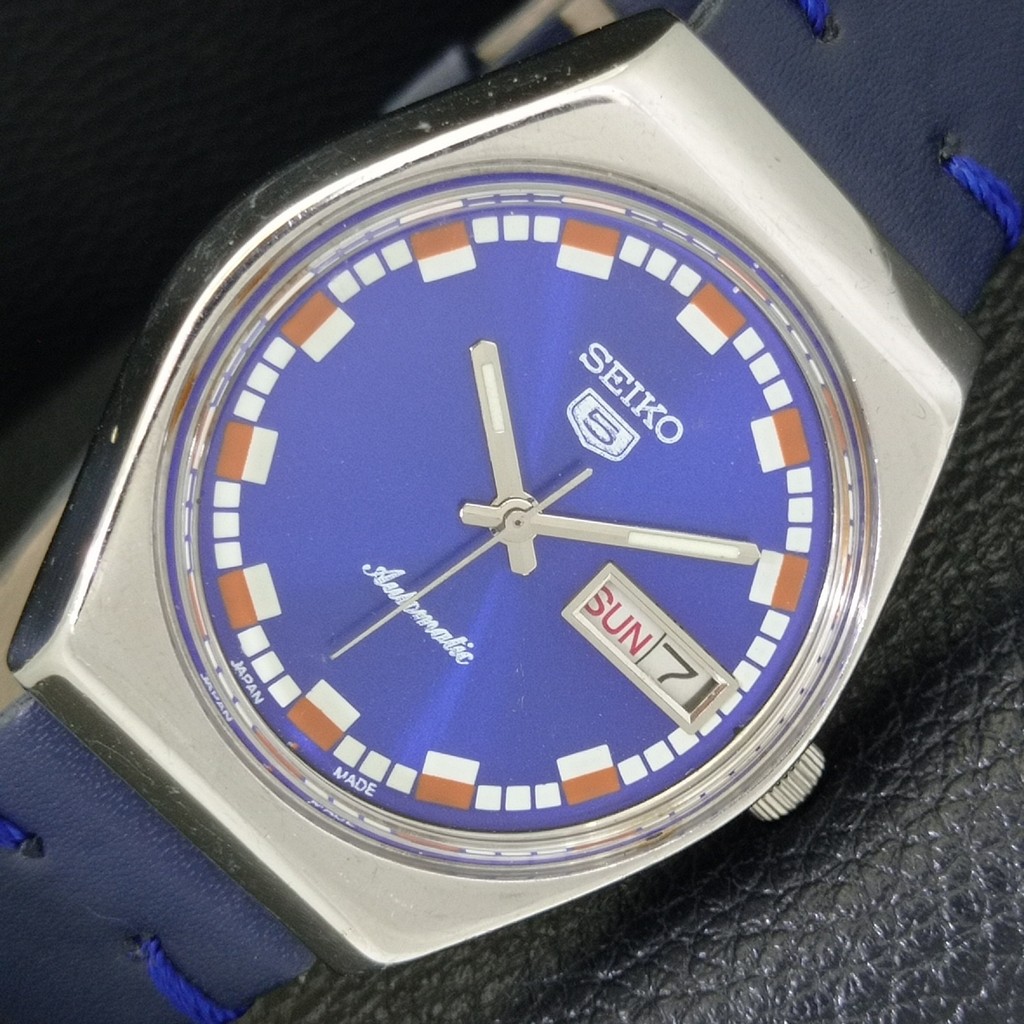 DIAL JAPAN BLUE WATCH a701224-1 5 6309A VINTAGE MENS AUTOMATIC COLOR SEIKO - vintagewatches.pk
