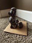vintage dog figurines made in japan Red Pottery Dogs With Two Chain Puppies  — photo 2