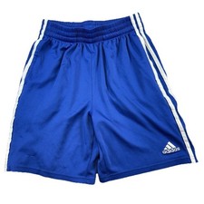 Adidas Boy's Blue Shorts 3 Stripe Mesh Size Large Athleisure Comfort