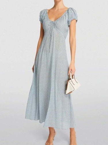 Doen Sofia Dress BLUEBELL HILLSIDE BLOOM Organic Cotton Sz L