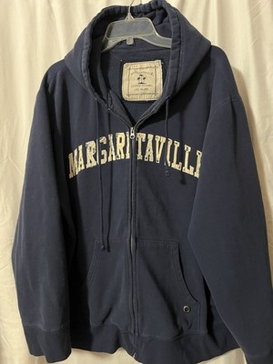 Men s Margaritaville Full Zip Up Hoodie Size 2XL Navy Blue Vintage