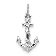10k White Gold Anchor Pendant Perfect Gift for Her