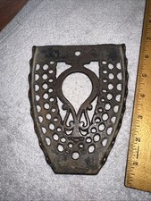 Vintage Sad Iron Trivet Metal Stand Ornate Design Footed