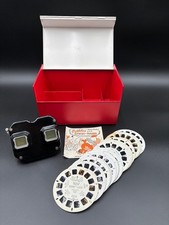 View-Master Lot Case Sawyer Viewmaster With 35 View Master Reels Works Mickey