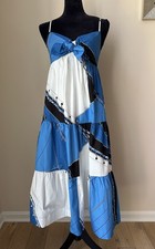 J.Crew Ratti Regatta Sailboat Cotton Poplin Tie-Front Midi Dress Size 2 Blue New