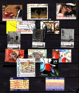 Netherlands collection....album card with used stamps last years