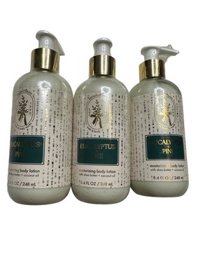 Set of 3 Bath & Body Works Eucalyptus + Pine  Aromatherapy Body Lotion PUMP