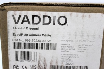 Vaddio EasyIP 20, Conferencing Camera (P/N: 998-30230-000W)
