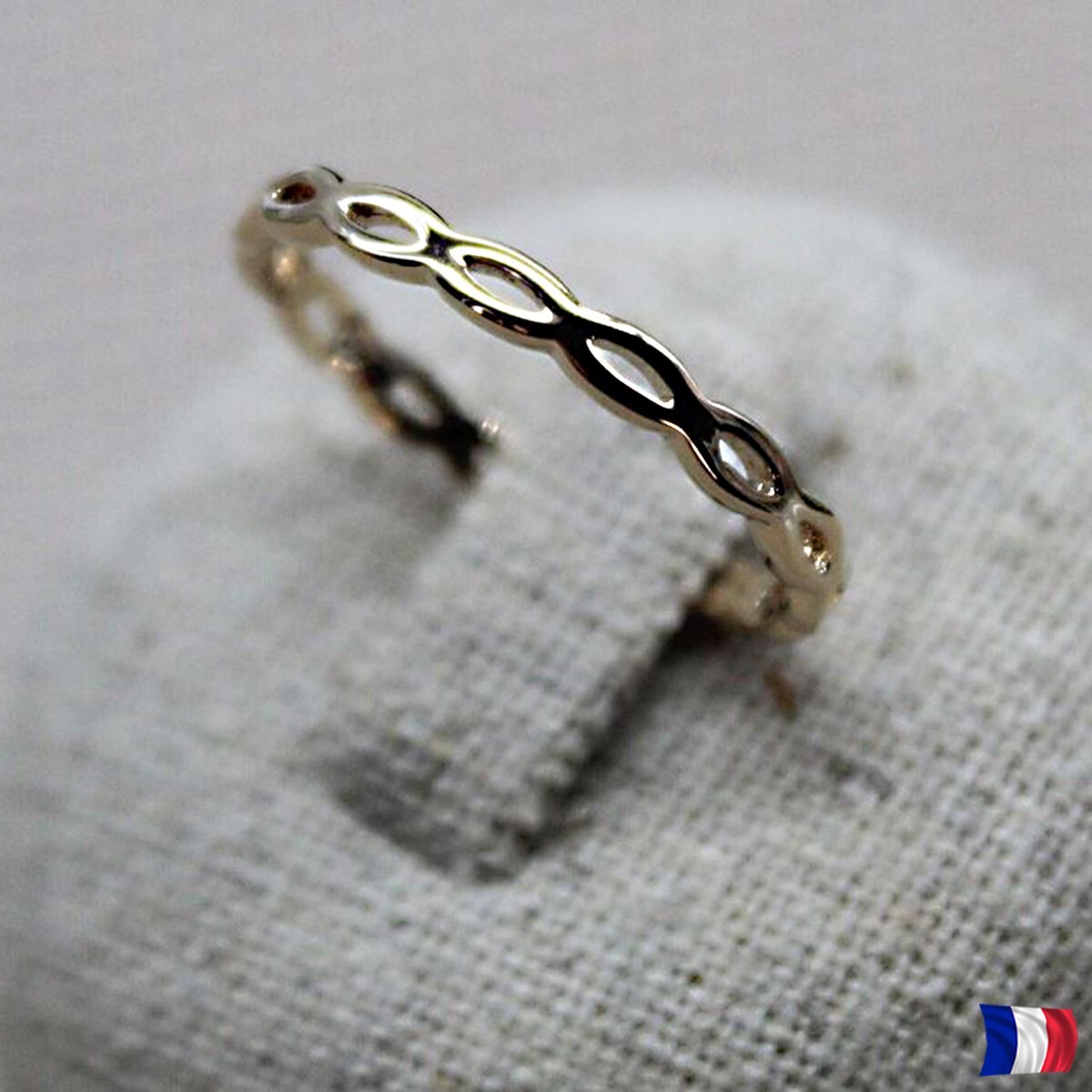 Bague fine plaqué or pour cadeau d'anniversaire, anneau délicat femme taille 52 style poétique